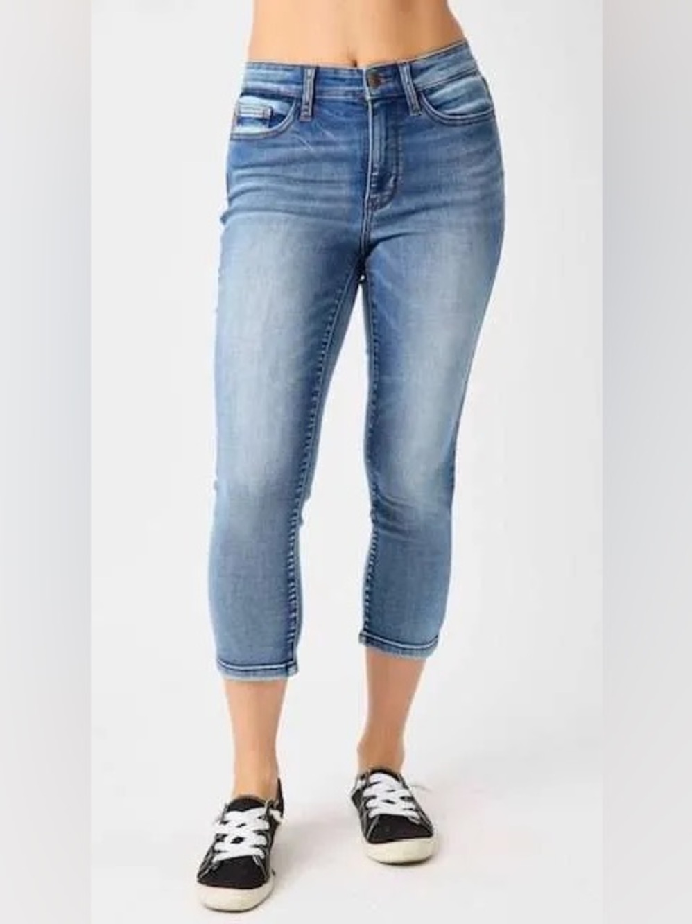 Judy Blue Mid Rise Skinny Fit Capri Jean Denim Capri 18W JB72114MD-PL